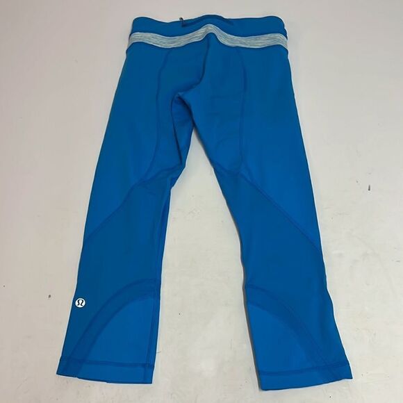 Lululemon Run Inspire Crop II Beach Blanket Blue Wee Are From Space Aqua C34 - Picture 5 of 8